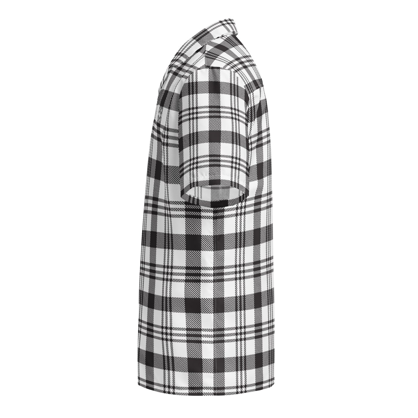 Unisex Button Shirt - Minimal B&W Plaid