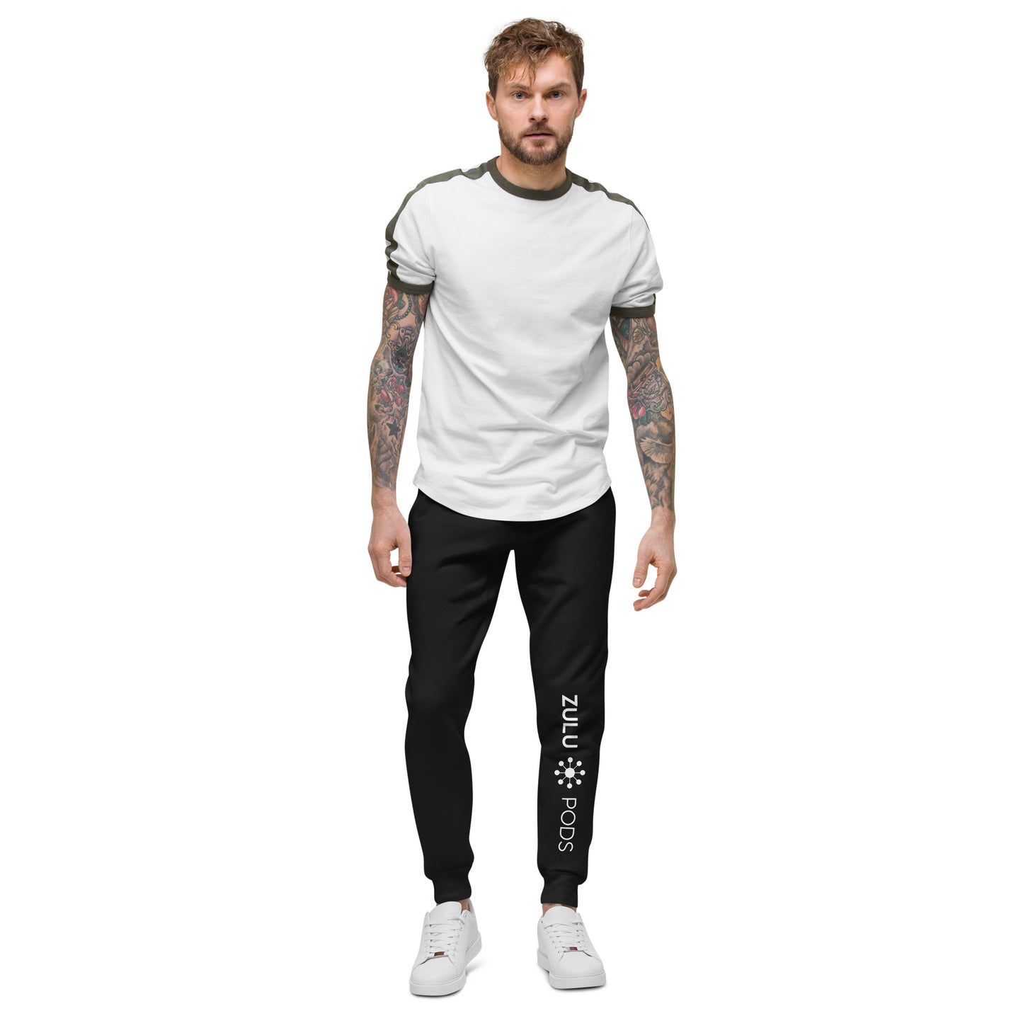 Unisex Fleece Sweatpants - White Logo