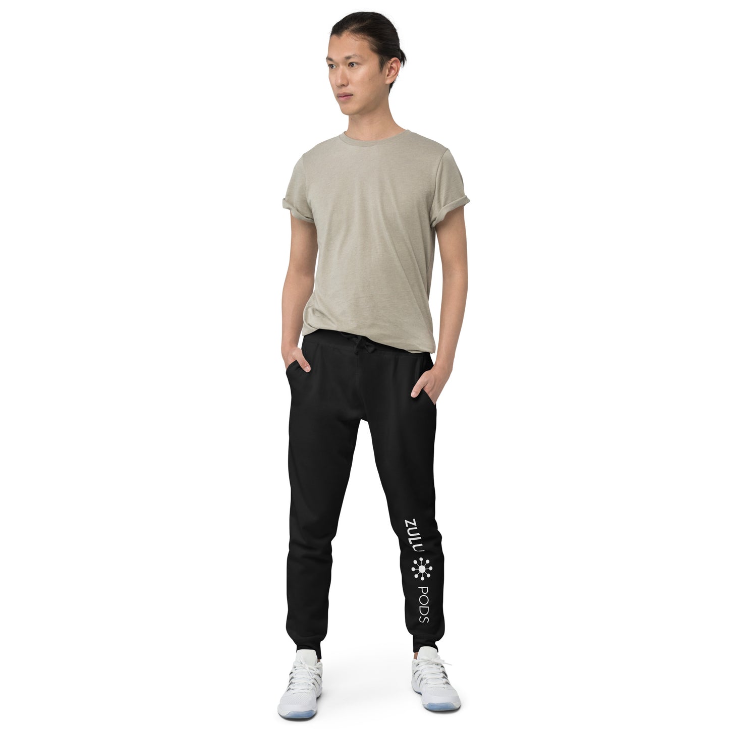 Unisex Fleece Sweatpants - White Logo