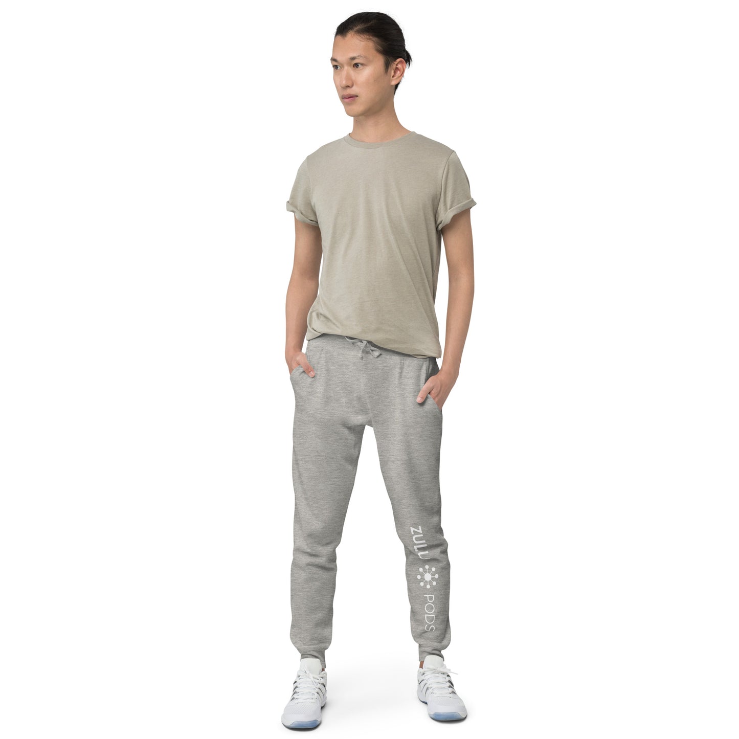 Unisex Fleece Sweatpants - White Logo