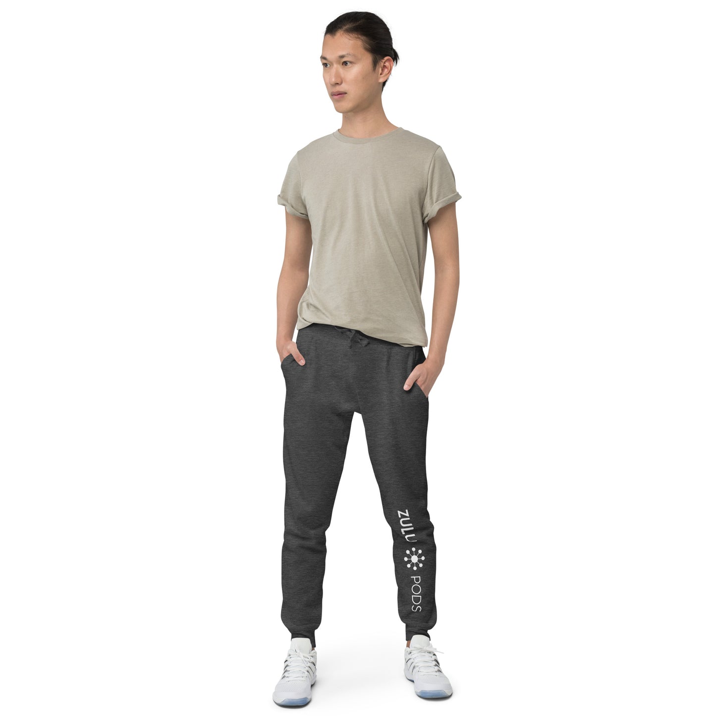 Unisex Fleece Sweatpants - White Logo