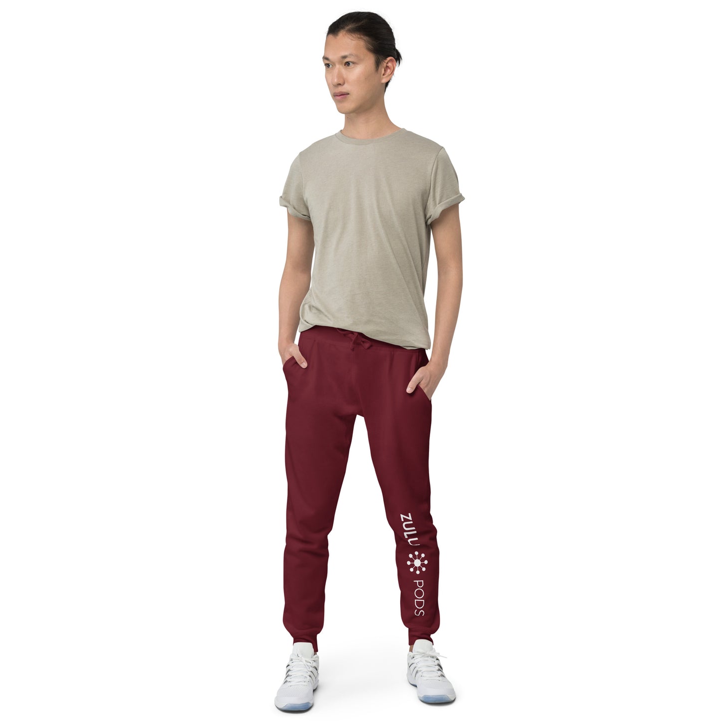 Unisex Fleece Sweatpants - White Logo