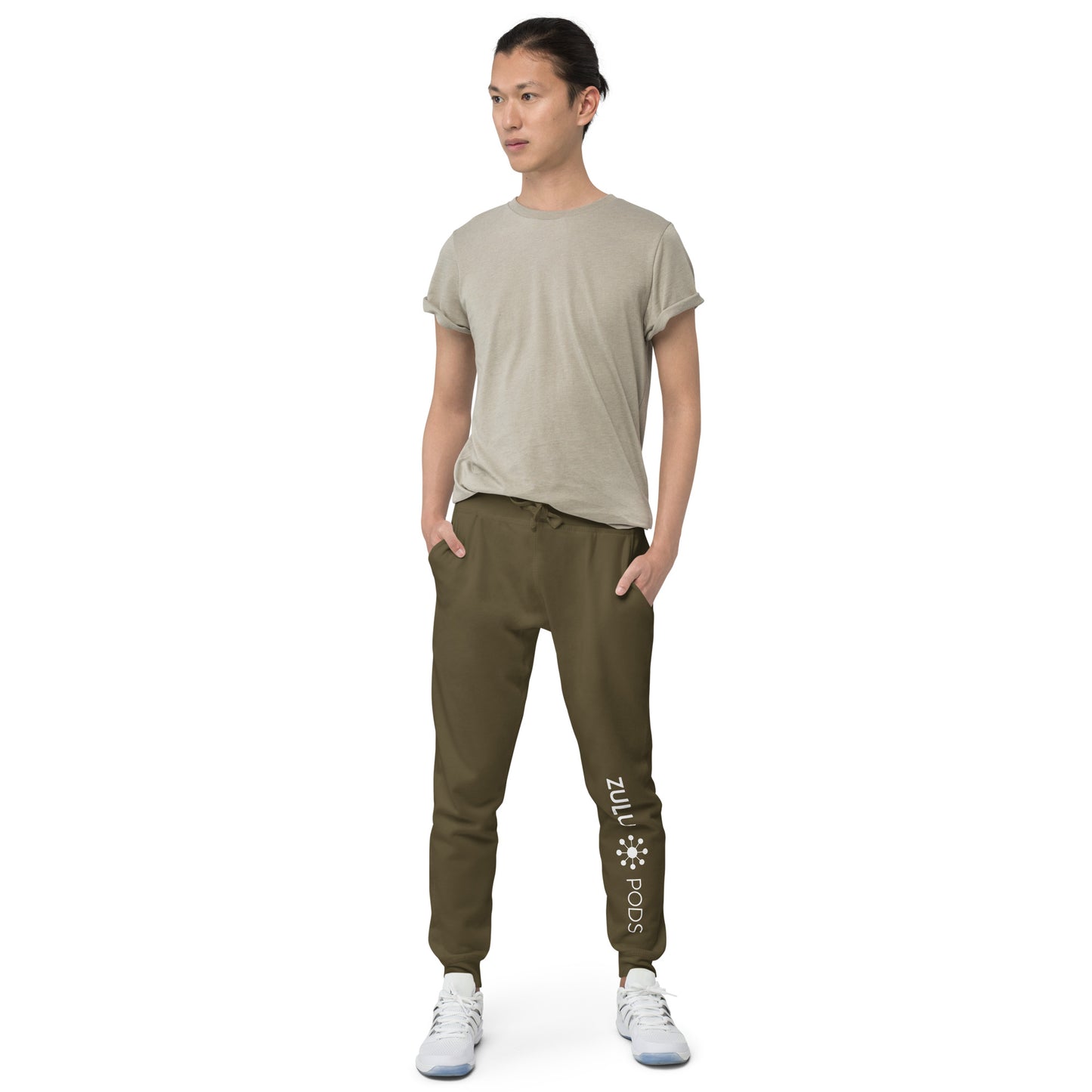 Unisex Fleece Sweatpants - White Logo