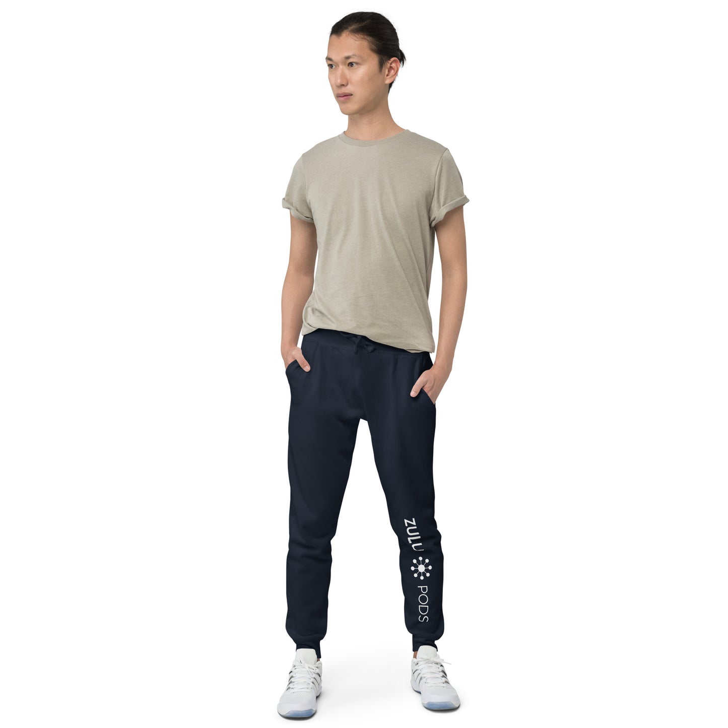 Unisex Fleece Sweatpants - White Logo