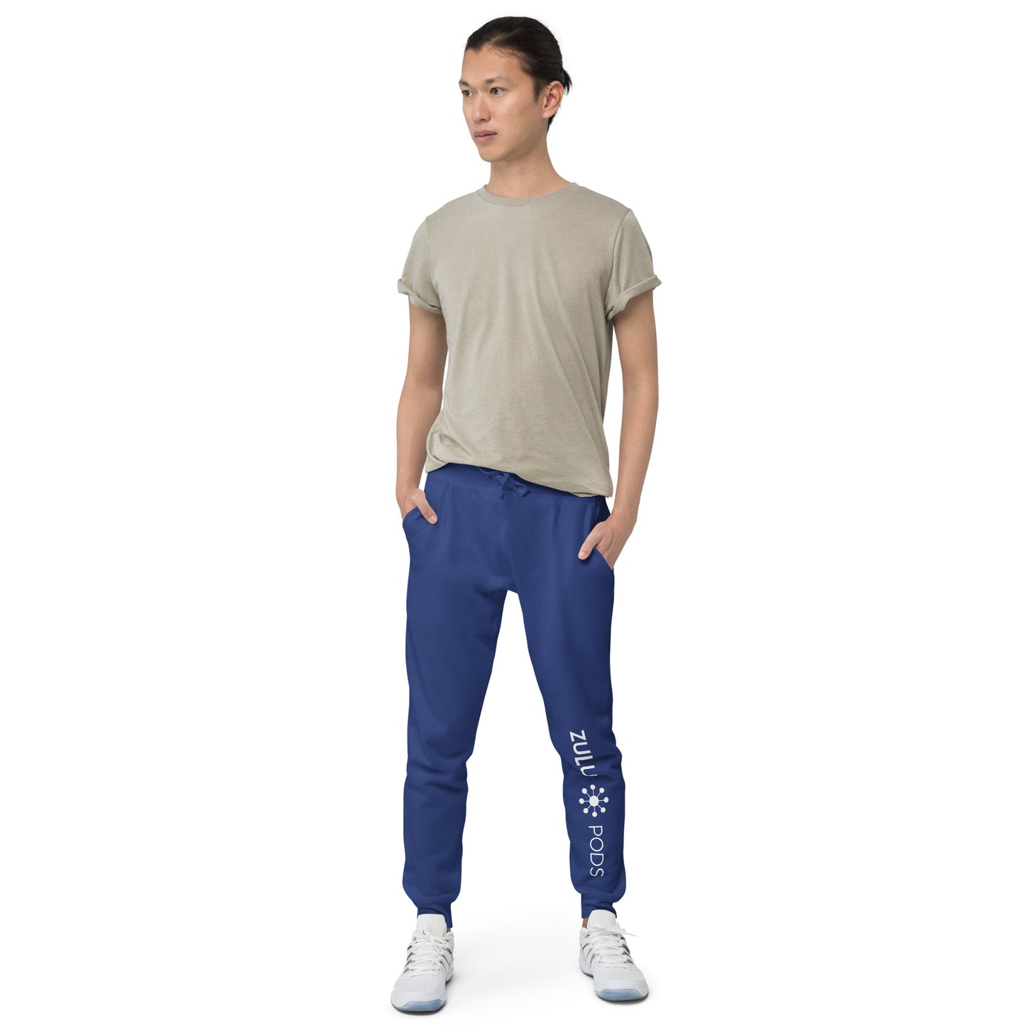 Unisex Fleece Sweatpants - White Logo