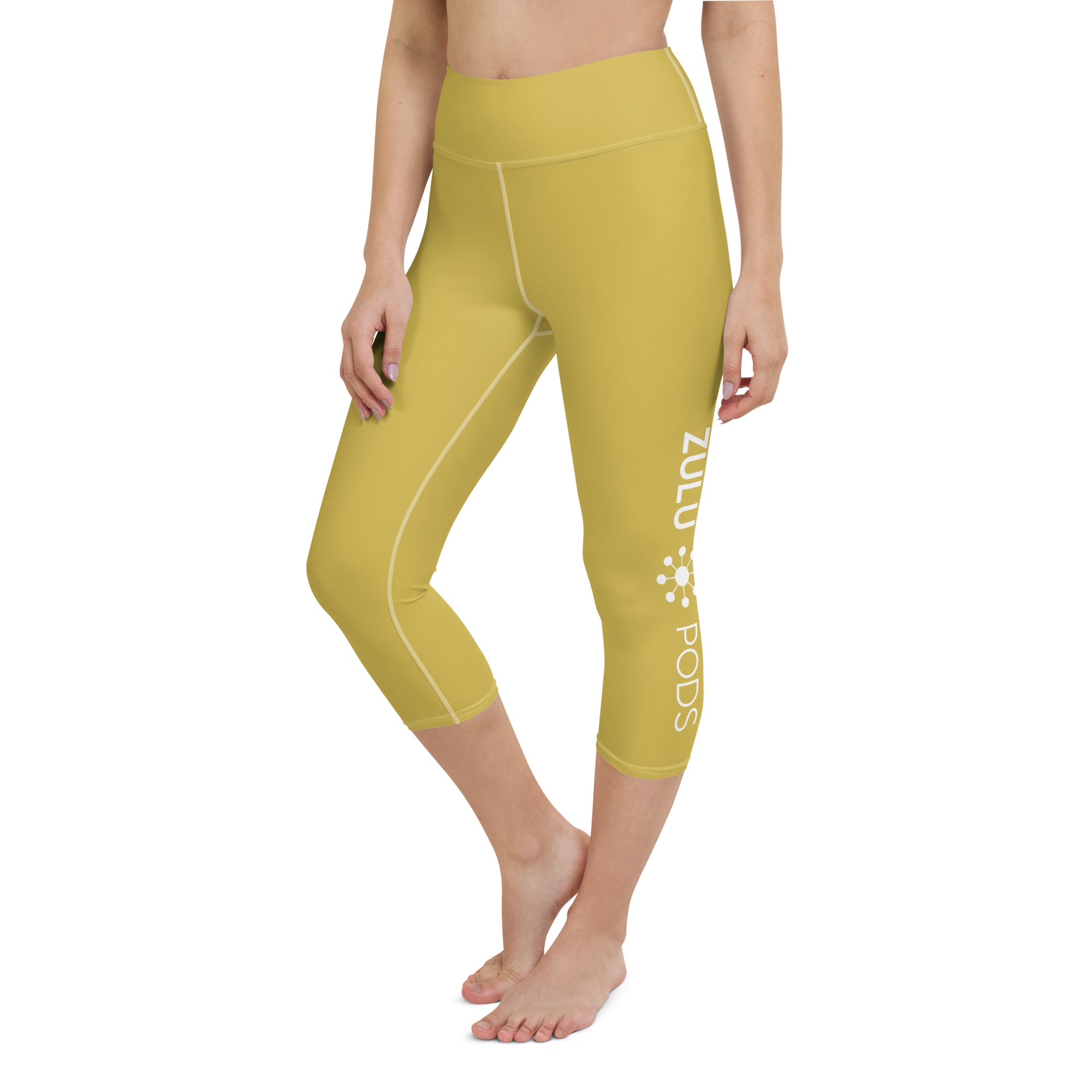 Women s Yoga Capri Leggings ZP Gold Zulu Pods